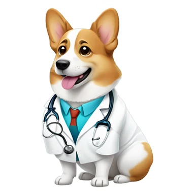 Corgi dog as a doctor sticker