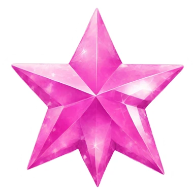 Large pink detailed crystallized star sticker