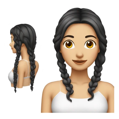Mujer blanca con cabello rizado largo a la espalda sticker