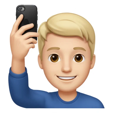 male taking selfie sticker