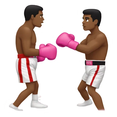 Muhammad Ali boxing with pink gloves ￼ sticker