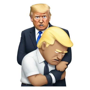 Trump holding Joe Biden sad sticker