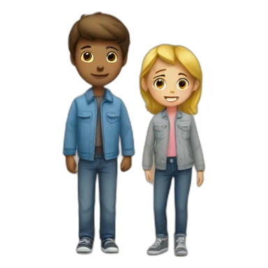 un garçon sur une fille sticker