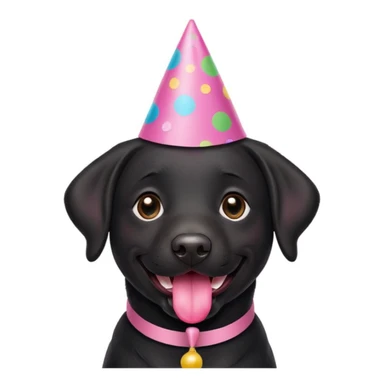Black labrador saying Happy Birthday  sticker
