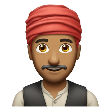 Yemeni men make him with red hire sticker