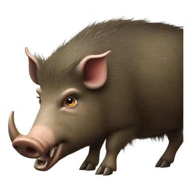 Wild boar hunting with tusk sticker