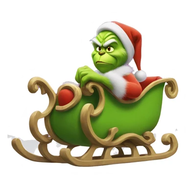 grinch on his sled sticker