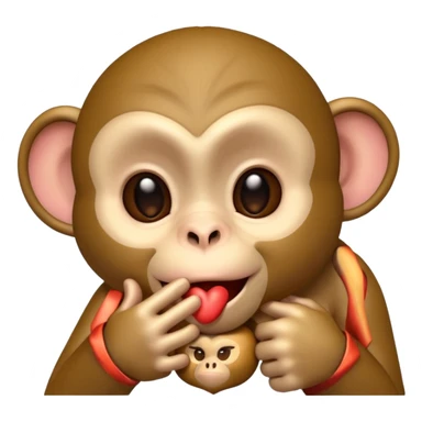 Un singe qui fais un bisous en version emojis iphone sticker