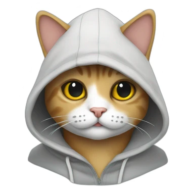 A cat wearing cooling class and wearing a hoodie sticker