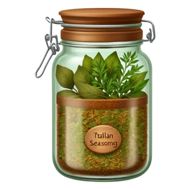 jar of Italian seasoning, simple, clear sticker