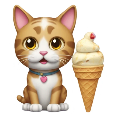 Cat with icecream cone sticker