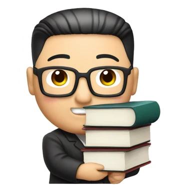 kim jong-un holding a stack of books sticker