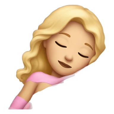 Blonde girl sleeping on side in pink blanket sticker