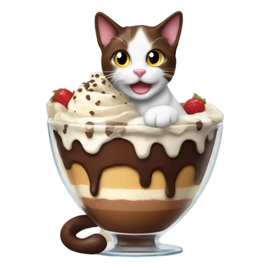 Chocolate sundae with calico cat sticker