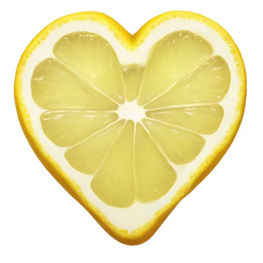 Realistic heart shaped lemon slice sticker