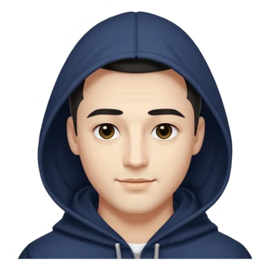 A handsome man with fair complexion. masculine, roman, slightly crooked nose. Thick triangular eyebrows. Hooded eyes and black pupils.  smily lips with a heavy top lid. kpop haircut sticker