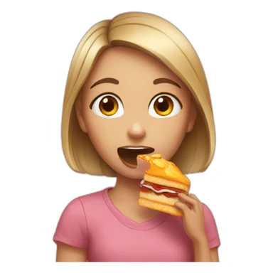 girl eat kinder sticker