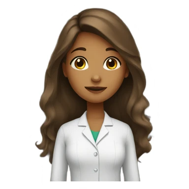 Brown young girl with long hair working in a pharmacy sticker
