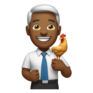 Man Celebrating with chicken leg piece sticker