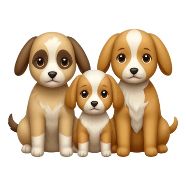 3 Cagnolini piccoli seduti con vestitini di lana fatti a mano sticker