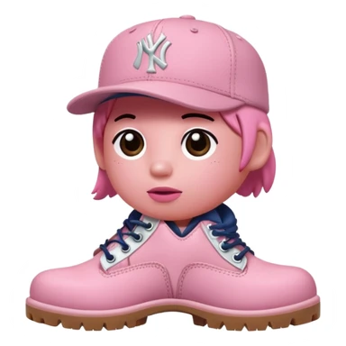 Kirby with timberland boots and a new york Yankee cap sticker