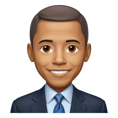 Create Barack Obama in a suit with warm smile & confident pose. sticker