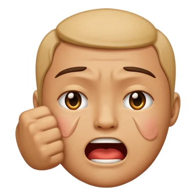 Tourne cet emoji 🤜 de -90 degrés et met le sur la bouche de cette emoji 😭 sticker