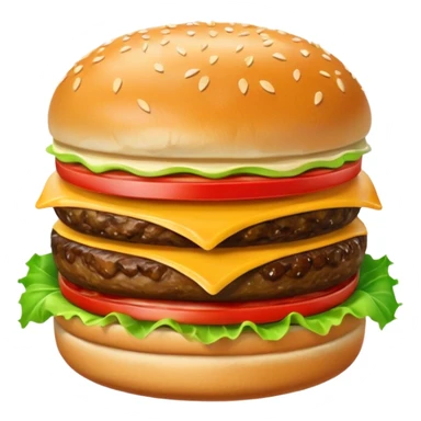 single cheeseburger with ketchup, onion, tomato, lettuce, and mayo sticker