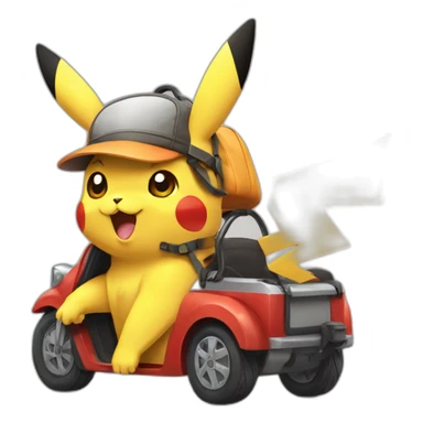 pikachu qui transporte un chat sticker