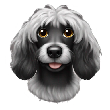 Fluffy black wiener dog sticker
