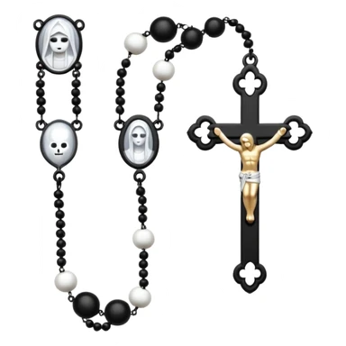Gothic white rosary with  of beads sticker
