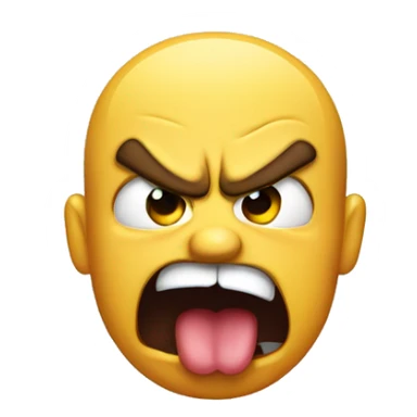 angry face with tongue sticking out  sticker