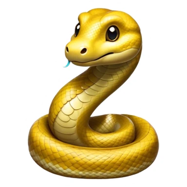 Cinematic Cute Anaconda Portrait Emoji, Head tilted playfully and inquisitively, with a sleek, shimmering body adorned with detailed scale patterns and round, sparkling eyes full of wonder, Simplified yet irresistibly adorable features, highly detailed, glowing with a warm, friendly jungle glow, high shine, affectionate and lively, stylized with a touch of whimsical reptilian charm, soft glowing outline, capturing the essence of a mischievous serpent that feels like it could slither out of the screen into your arms! sticker