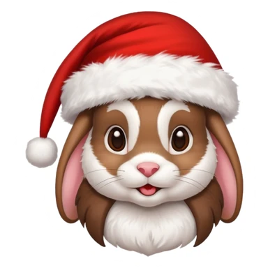 Brunette rabbit christmas sticker