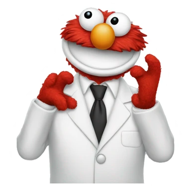 elmo with a white suit sticker