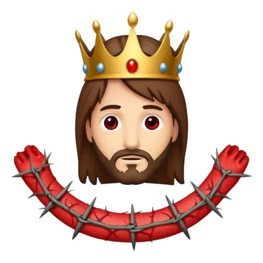 Christ on the cross with the crown of thorns and the blood on him sticker