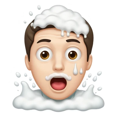 smiley throws up, rolling his eyes upward, white foam pours from his mouth sticker