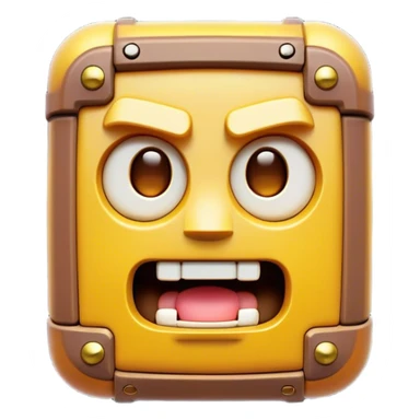 Clash of Clans aesthetic: Cinematic Playful Game Boy Portrait Emoji, rendered in a 3D vector-style similar to standard emojis with minimal shading and bold, simplified shapes. A compact, distinct form with signature details, softly glowing with a nostalgic gaming charm. Simplified yet unmistakably iconic, highly detailed and consistent, glowing with a soft radiance and high shine. Stylized with a touch of retro gaming magic and a soft glowing outline, capturing the essence of a beloved gaming relic with a friendly, playful manner! sticker