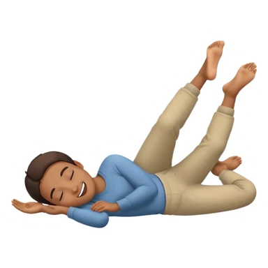 Laying down with feet in air all giggly  sticker