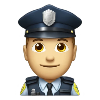 Mushroom-headed man with police suit sticker