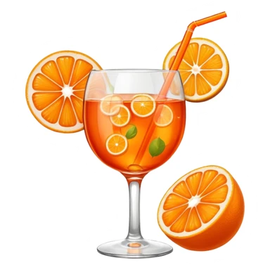 Aperol spritz with straw sticker