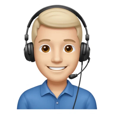 Emoji for call center worker (man) sticker
