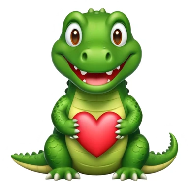 crocodile with heart eyes in love sticker