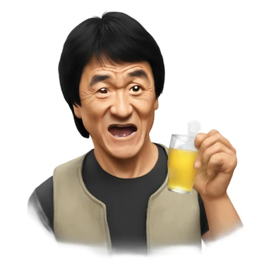 Jackie Chan tasting something sour sticker