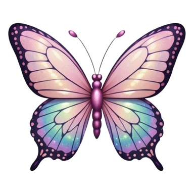 Light pink glitter butterfly emoji sticker