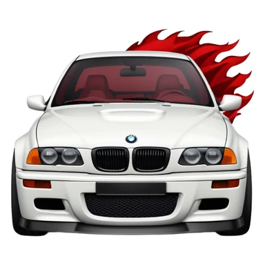 white bmw m3 e36 + Fuego oscuro sticker