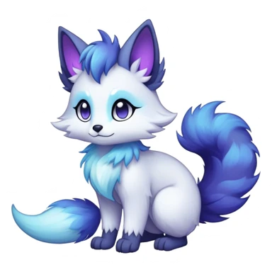 Kawaii dark fantasy ethereal anthro fursona Fakemon with tufted tail  sticker