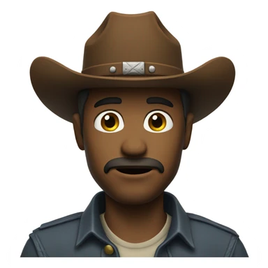 sad cowboy fake smiling sticker