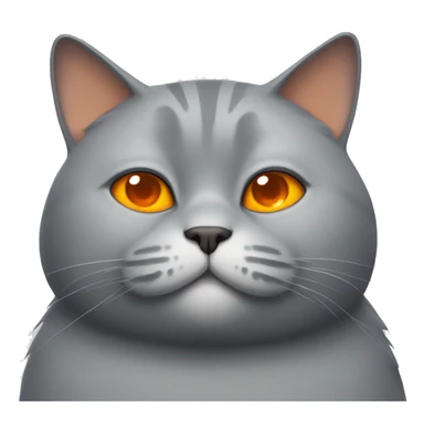 Grey fat cat with orange eyes sticker