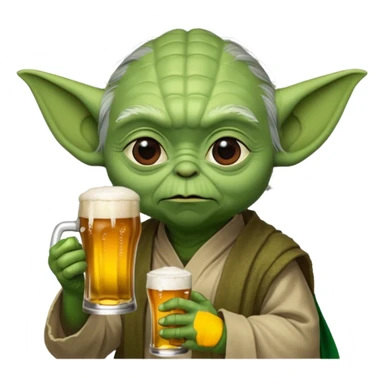 Yoda qui boit une biere sticker